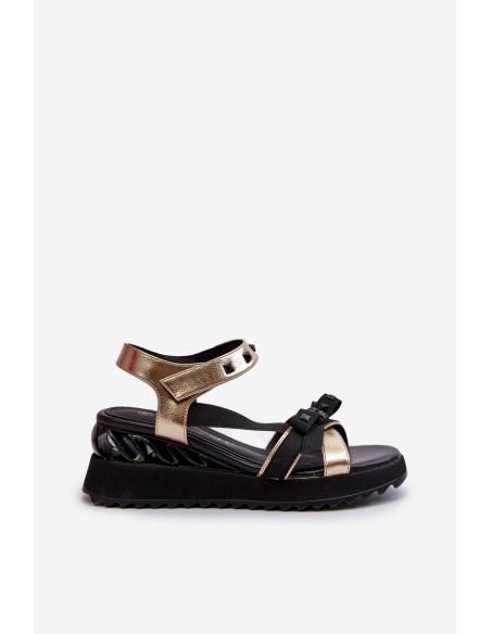 Women's Sandals With Bow D&A CR956 Gold