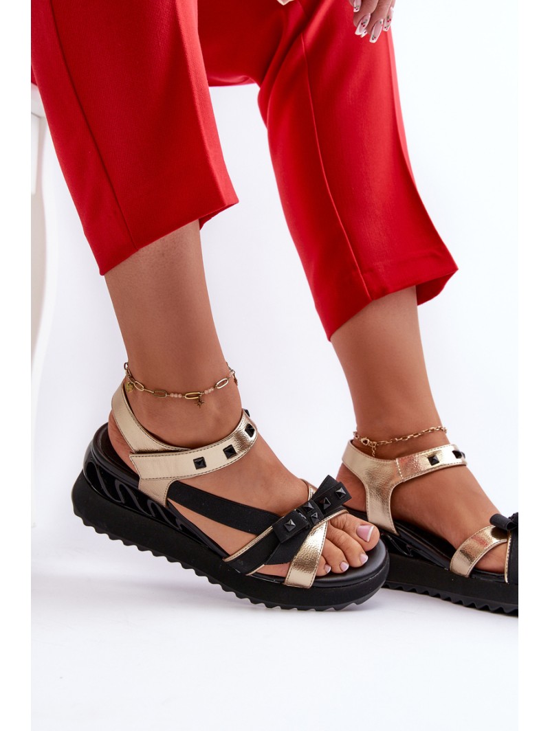 Women's Sandals With Bow D&A CR956 Gold