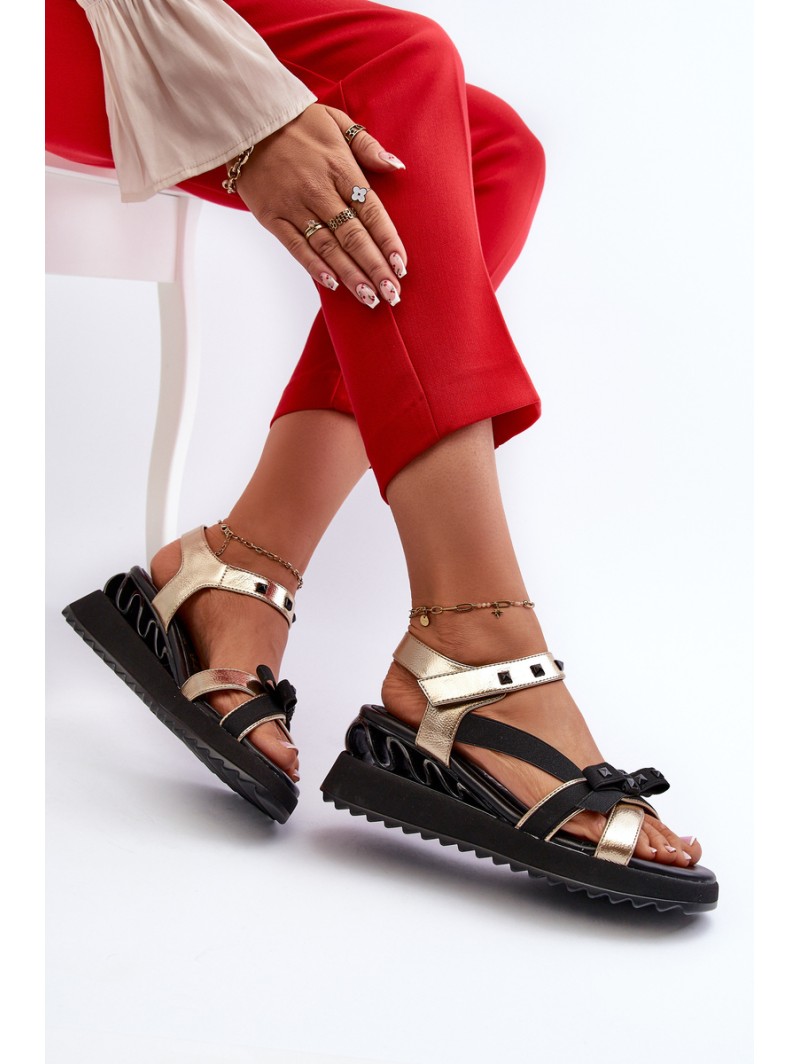 Women's Sandals With Bow D&A CR956 Gold