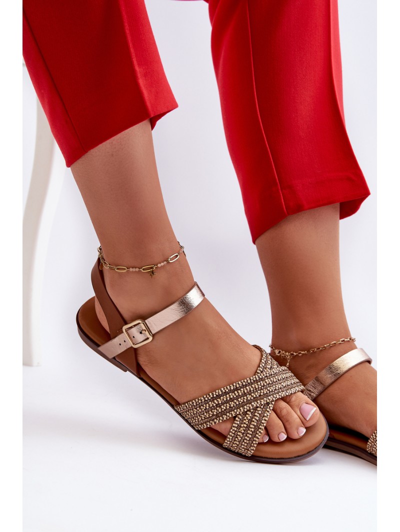 Women's Flat Sandals S.Barski MY923 Brown