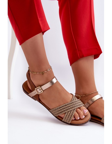 Women's Flat Sandals S.Barski MY923 Brown