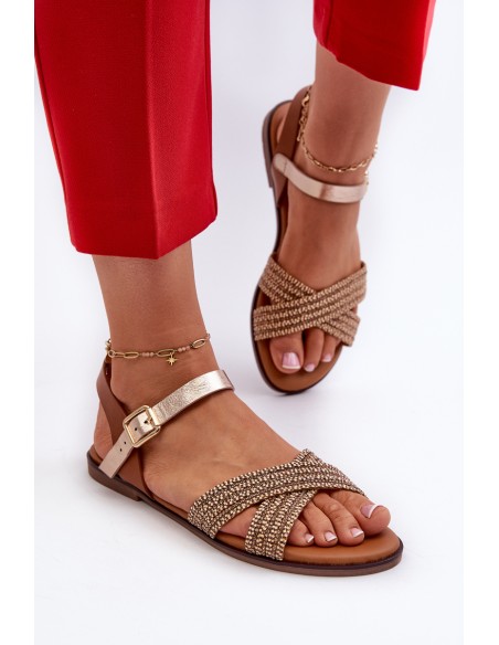 Women's Flat Sandals S.Barski MY923 Brown