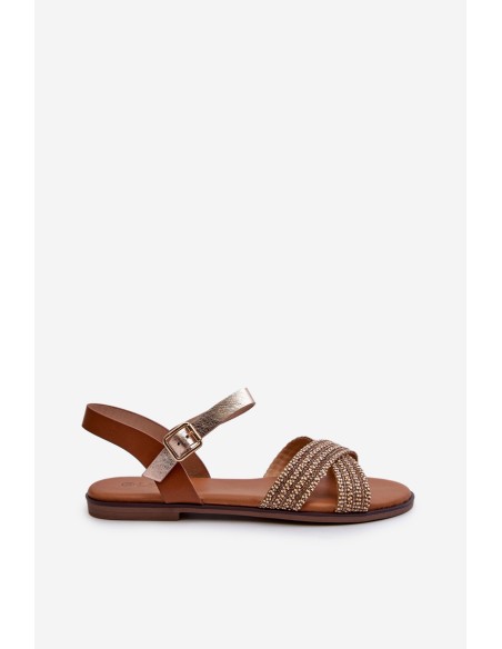 Women's Flat Sandals S.Barski MY923 Brown