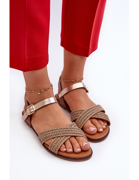 Women's Flat Sandals S.Barski MY923 Brown