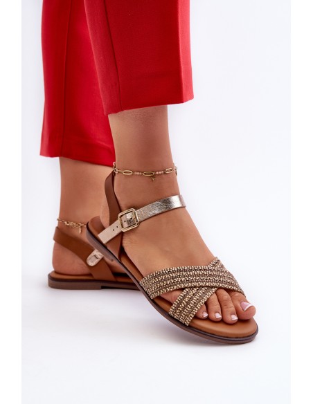 Women's Flat Sandals S.Barski MY923 Brown