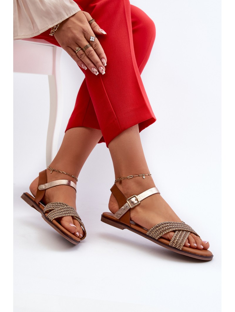 Women's Flat Sandals S.Barski MY923 Brown