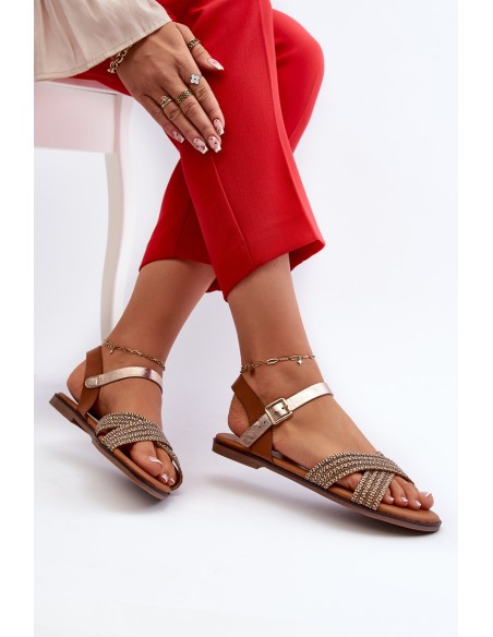 Women's Flat Sandals S.Barski MY923 Brown
