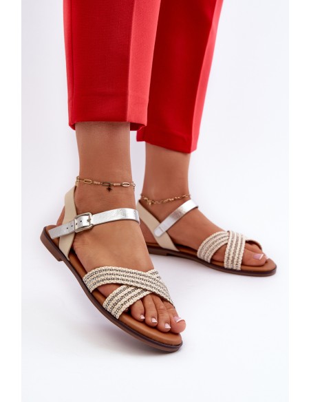 Flat Women's Sandals S.Barski MY923 Beige