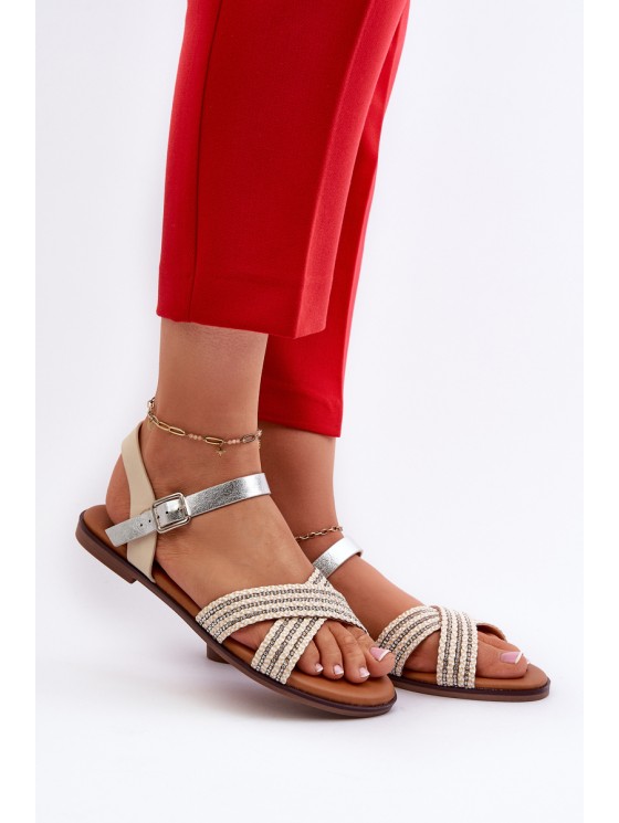 Flat Women's Sandals S.Barski MY923 Beige 2