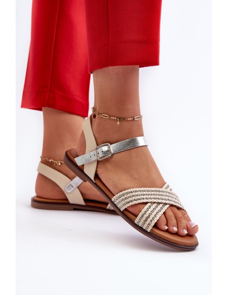Flat Women's Sandals S.Barski MY923 Beige
