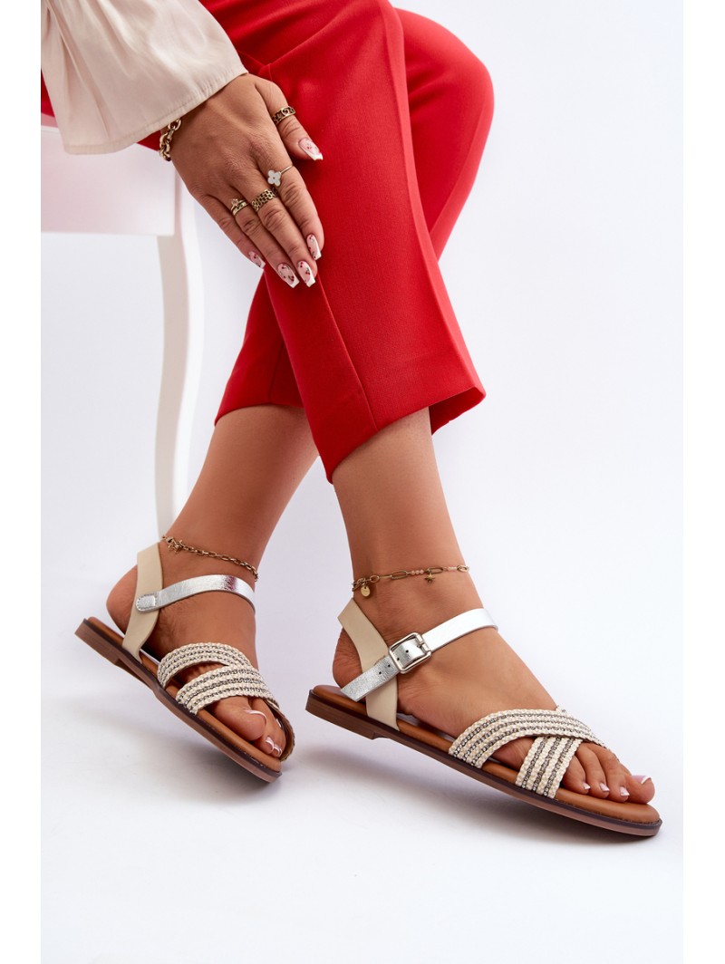 Flat Women's Sandals S.Barski MY923 Beige