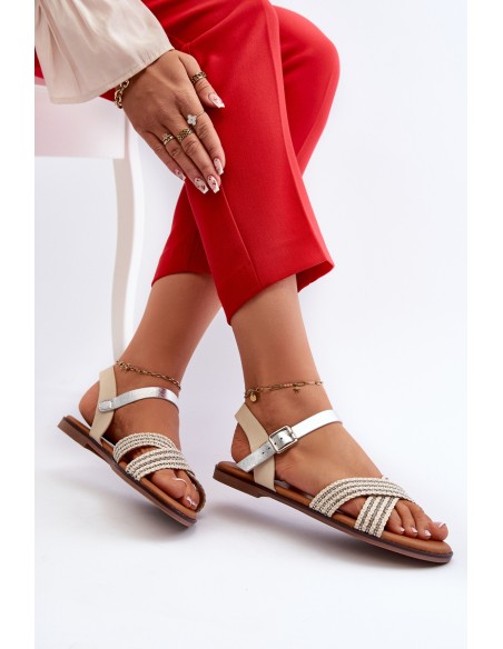 Flat Women's Sandals S.Barski MY923 Beige