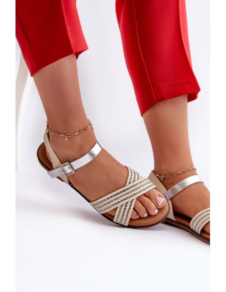 Flat Women's Sandals S.Barski MY923 Beige