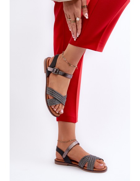 Flat Women's Sandals S.Barski MY923 Black
