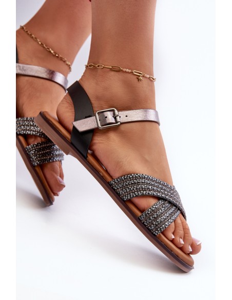 Flat Women's Sandals S.Barski MY923 Black
