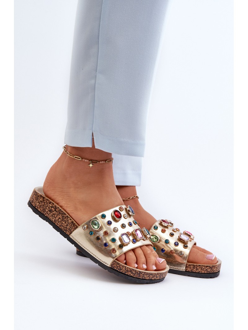 Women's Sandals With Decorations S.Barski MY122 Gold
