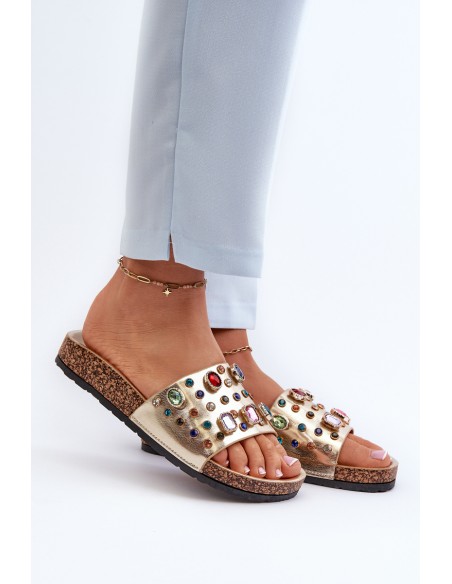Women's Sandals With Decorations S.Barski MY122 Gold