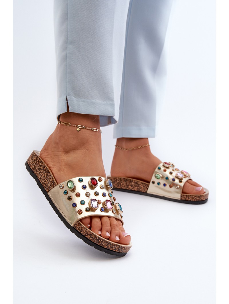 Women's Sandals With Decorations S.Barski MY122 Gold