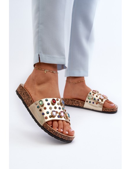 Women's Sandals With Decorations S.Barski MY122 Gold