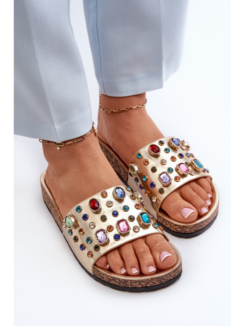 Women's Sandals With Decorations S.Barski MY122 Gold