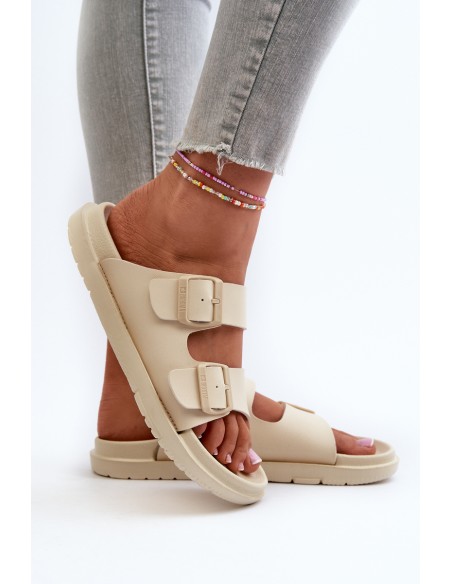 Lightweight Foam Women's Slippers With Buckles Big Star NN274A752 Beige