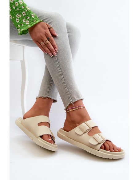 Lightweight Foam Women's Slippers With Buckles Big Star NN274A752 Beige