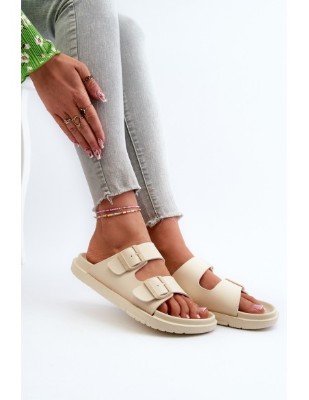 Lightweight Foam Women's Slippers With Buckles Big Star NN274A752 Beige