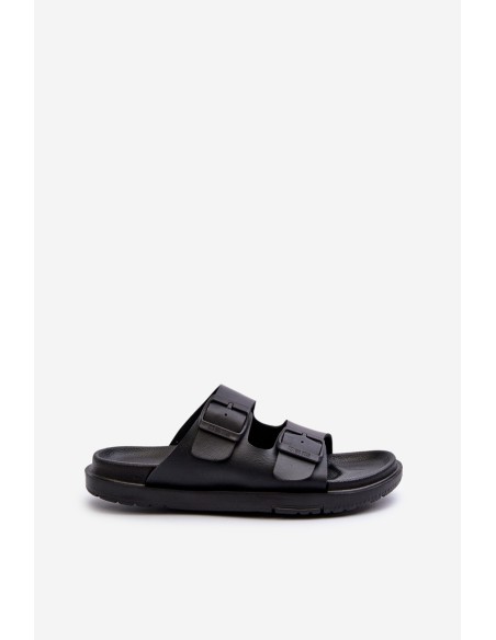 Light Foam Women's Flip Flops With Buckles Big Star NN274A750 Black