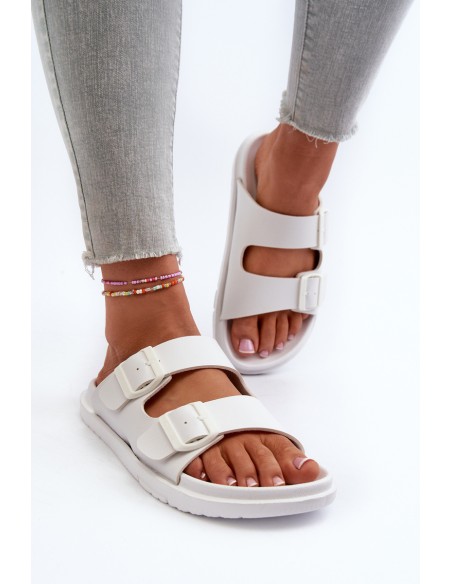 Light Foam Women's Slides With Buckles Big Star NN274A751 White