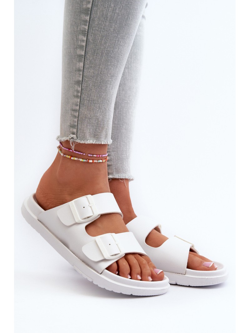 Light Foam Women's Slides With Buckles Big Star NN274A751 White
