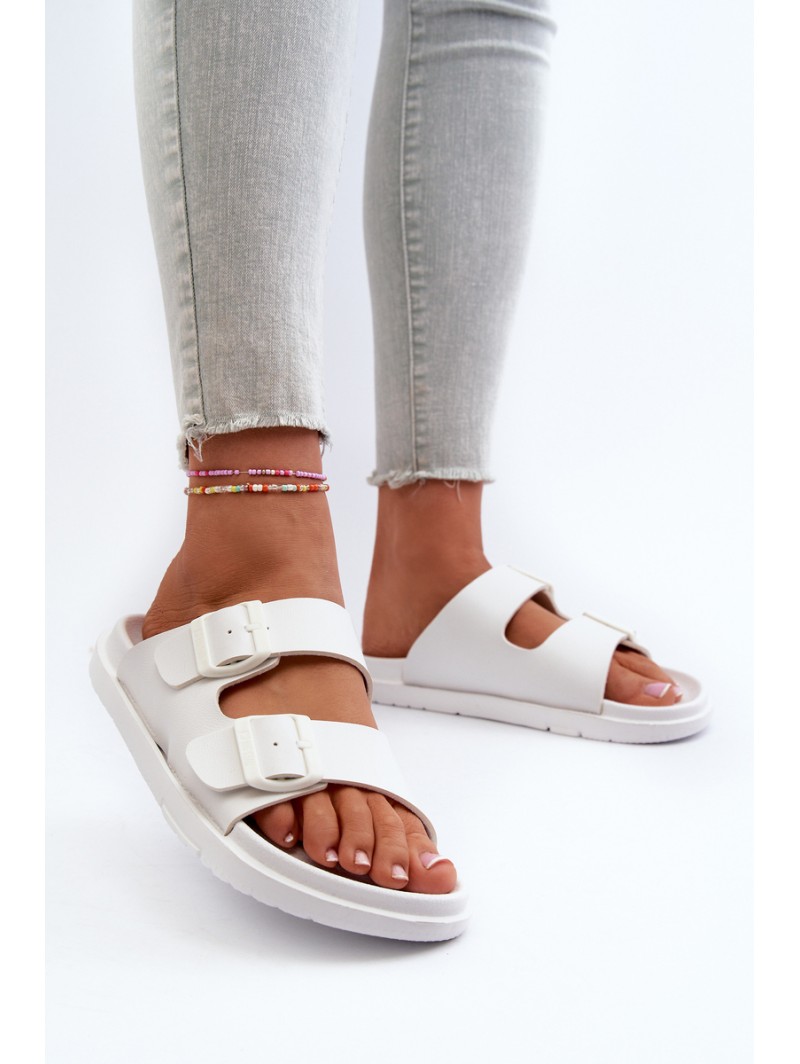 Light Foam Women's Slides With Buckles Big Star NN274A751 White