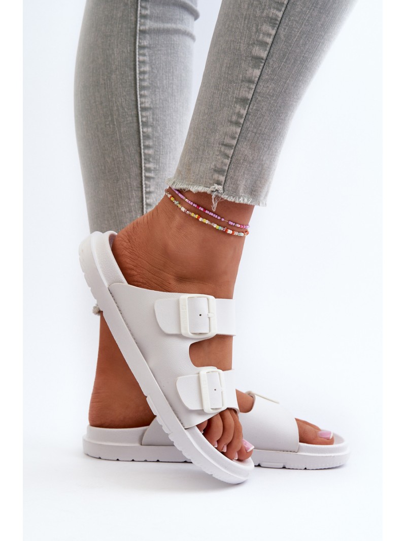 Light Foam Women's Slides With Buckles Big Star NN274A751 White