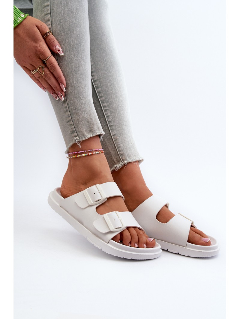 Light Foam Women's Slides With Buckles Big Star NN274A751 White