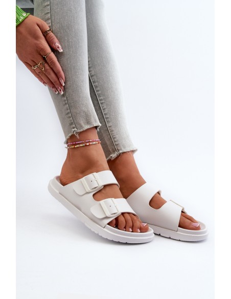 Light Foam Women's Slides With Buckles Big Star NN274A751 White