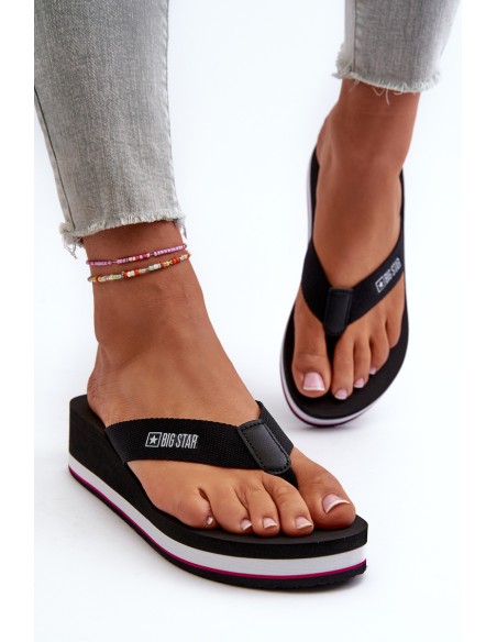 Women's flip-flops on the wedge Big Star JJ274A333 White