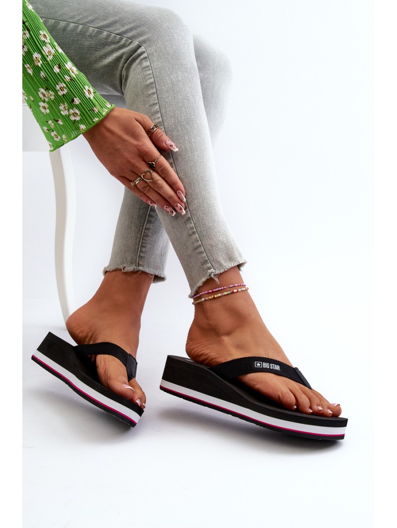 Women's flip-flops on the wedge Big Star JJ274A333 White