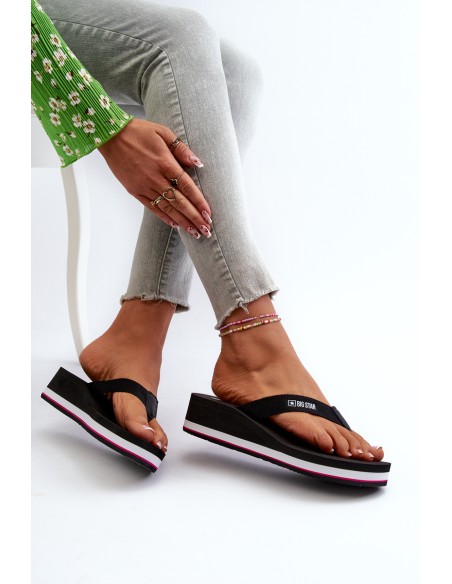 Women's flip-flops on the wedge Big Star JJ274A333 White