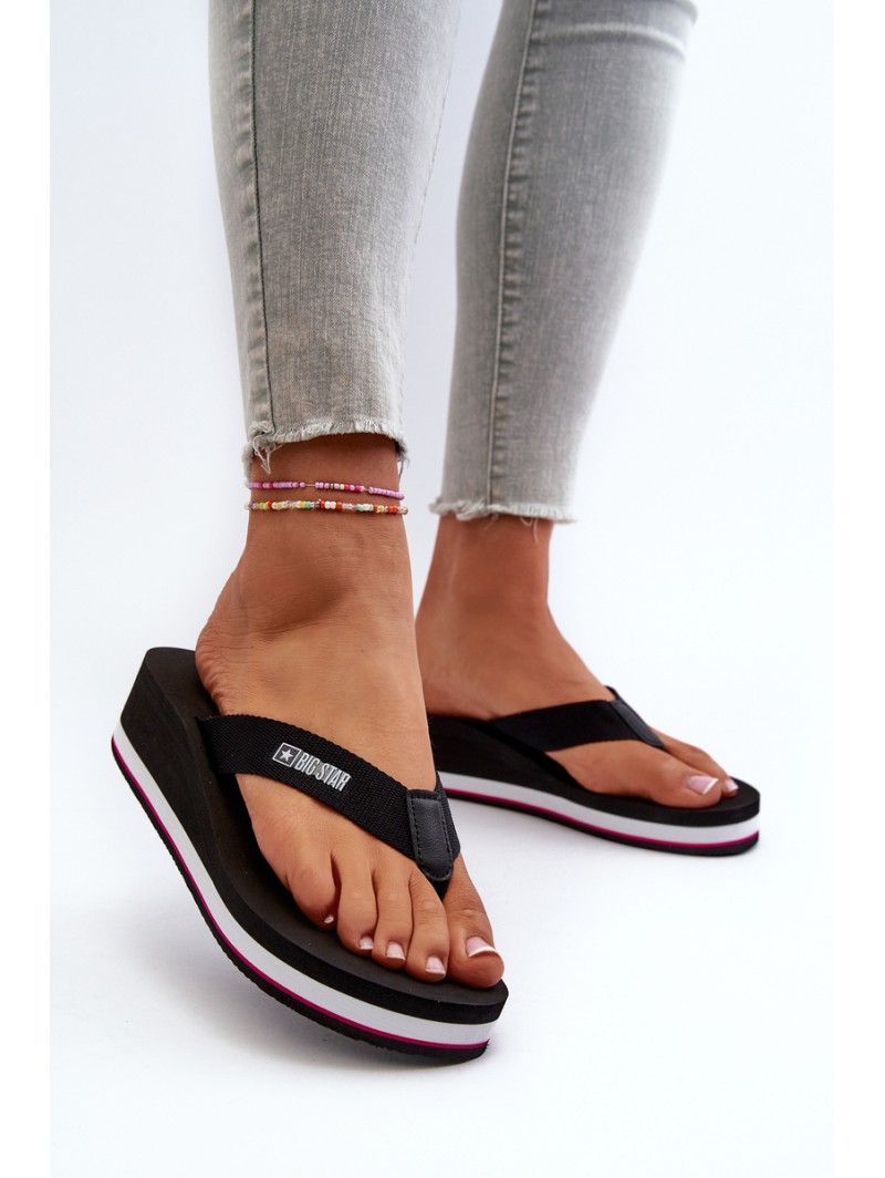 Women's flip-flops on the wedge Big Star JJ274A333 White