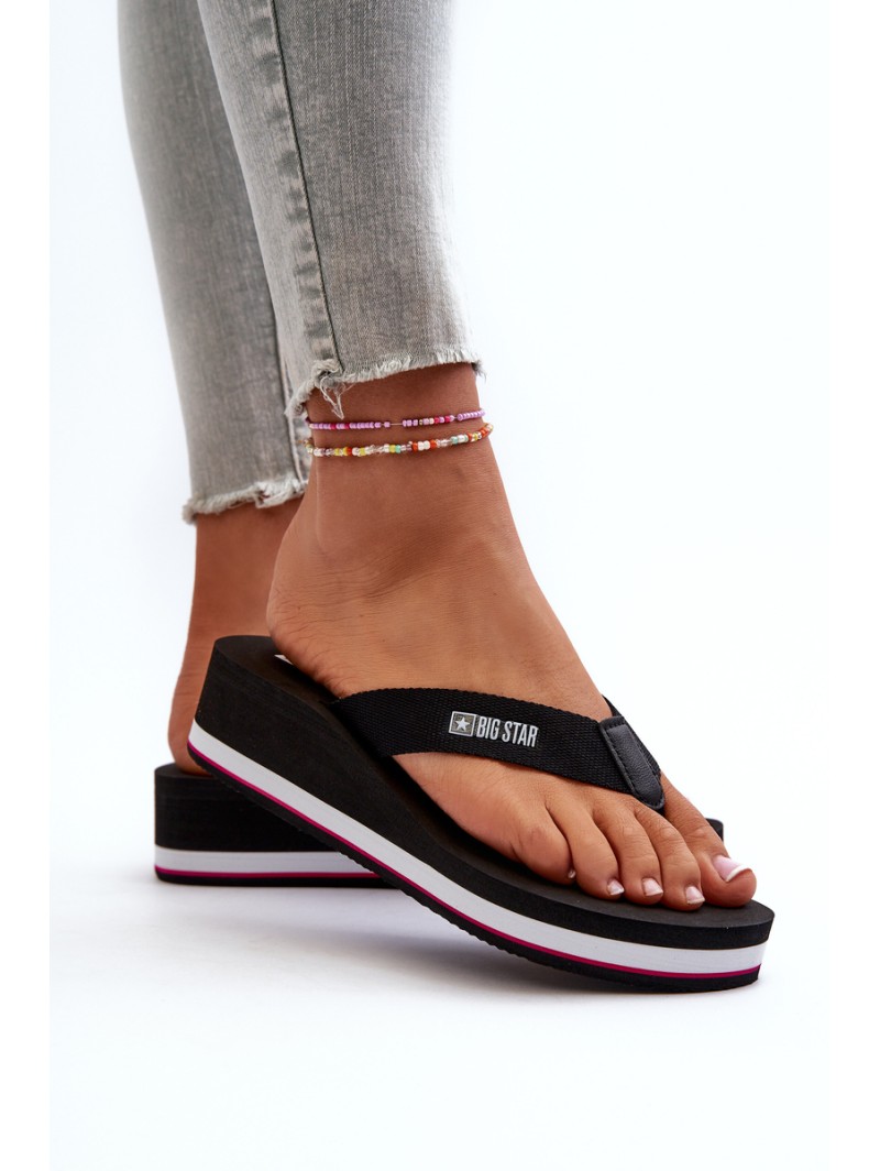 Women's flip-flops on the wedge Big Star JJ274A333 White