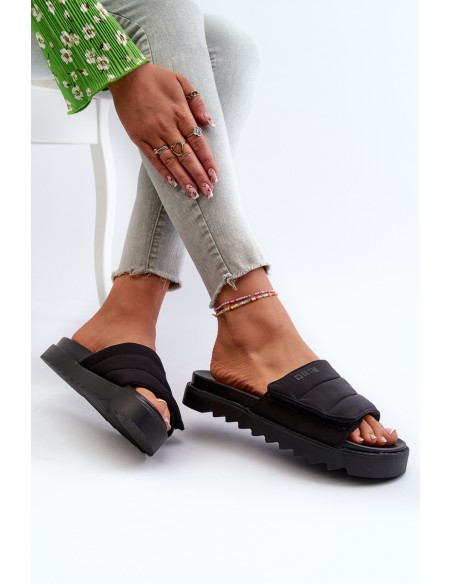 Women's Platform Slides Big Star NN274772 Black
