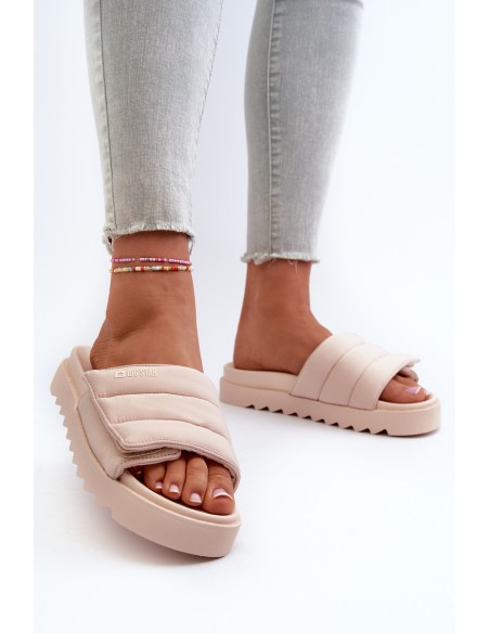 Women's Platform Flip Flops Big Star NN274773 Beige