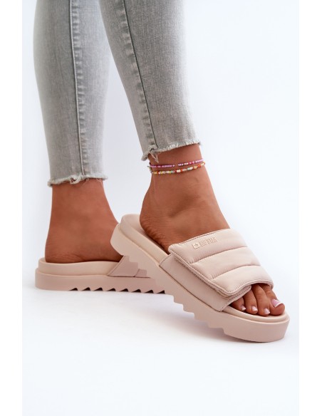 Women's Platform Flip Flops Big Star NN274773 Beige