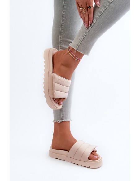 Women's Platform Flip Flops Big Star NN274773 Beige