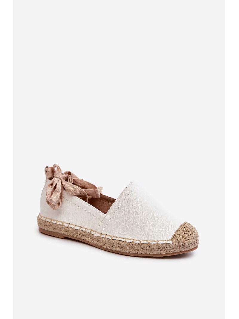 Lace-up Eco Leather Espadrilles White Ismanne