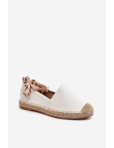 Lace-up Eco Leather Espadrilles White Ismanne