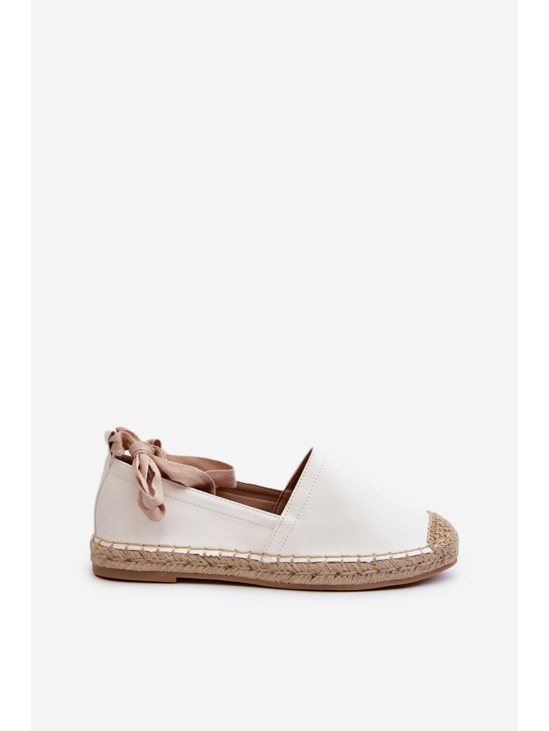 Lace-up Eco Leather Espadrilles White Ismanne