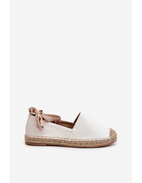 Lace-up Eco Leather Espadrilles White Ismanne