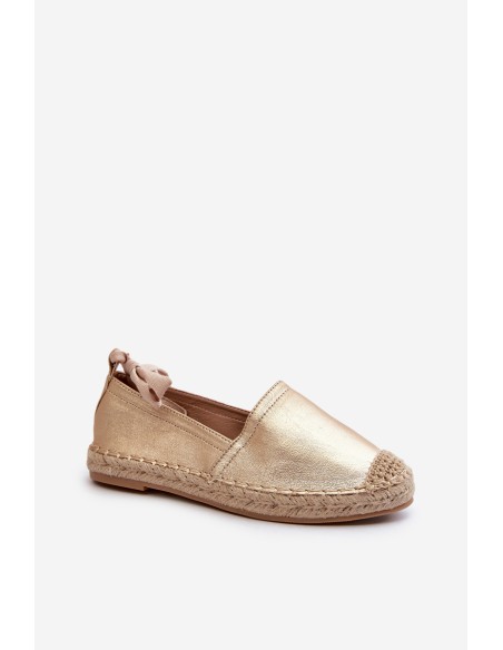 Tied Eco Leather Espadrilles in Gold Ismanne