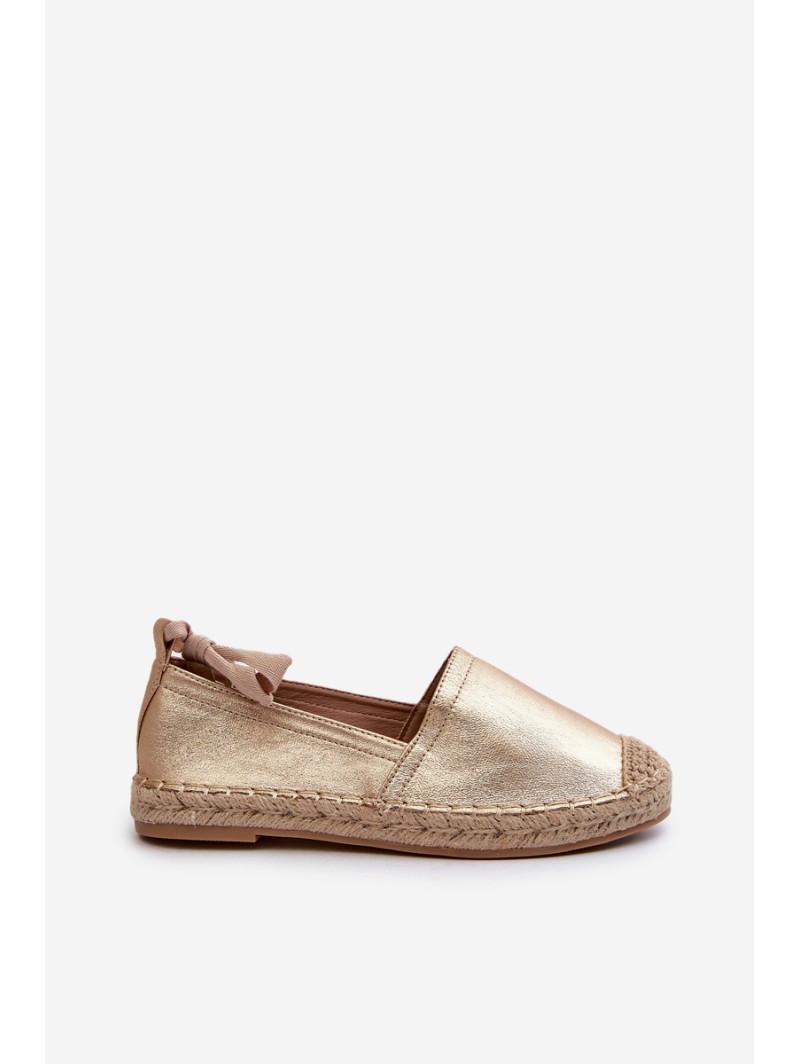 Tied Eco Leather Espadrilles in Gold Ismanne