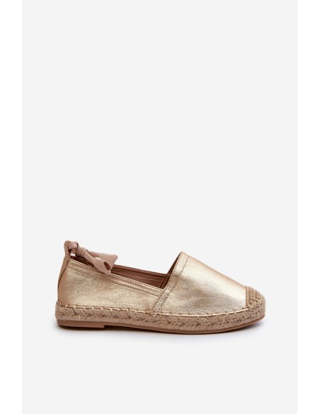 Tied Eco Leather Espadrilles in Gold Ismanne